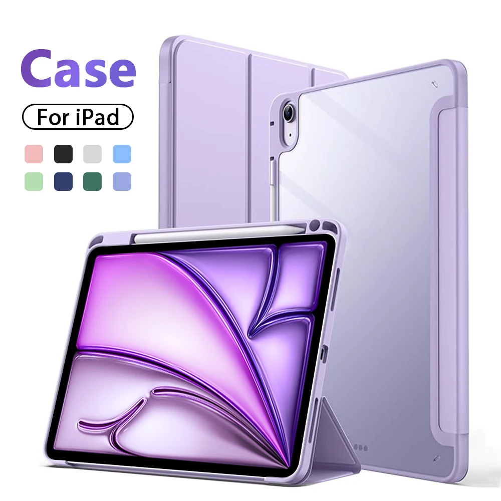 Para ipad caso para ipad 10th gen pro 12.9 11 13 2024 9th 8th 7th geração funda para ipad air 5 4 3 2 5th 4th mini 6 10.5 capa