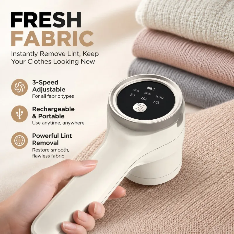 Household Rechargeable Electric Lint Trimmer Efficient Sweater Fabric Ball Remover Practical Garment Fluff Shaving Lightweight