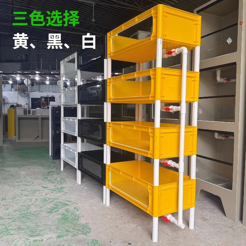 Large turtle tank, egg turtle row tank, fish turnover box PP plastic ultra-clear glass, egg laying pool, special for hair color
