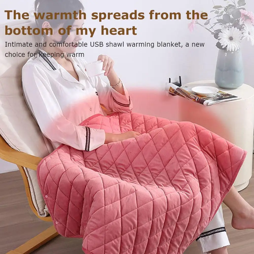 Electric Heated Blanket Winter Large Warm Blanket Wearable 5V USB Powered By Power Banks Bed Warmer Blanket Body Heater Washable