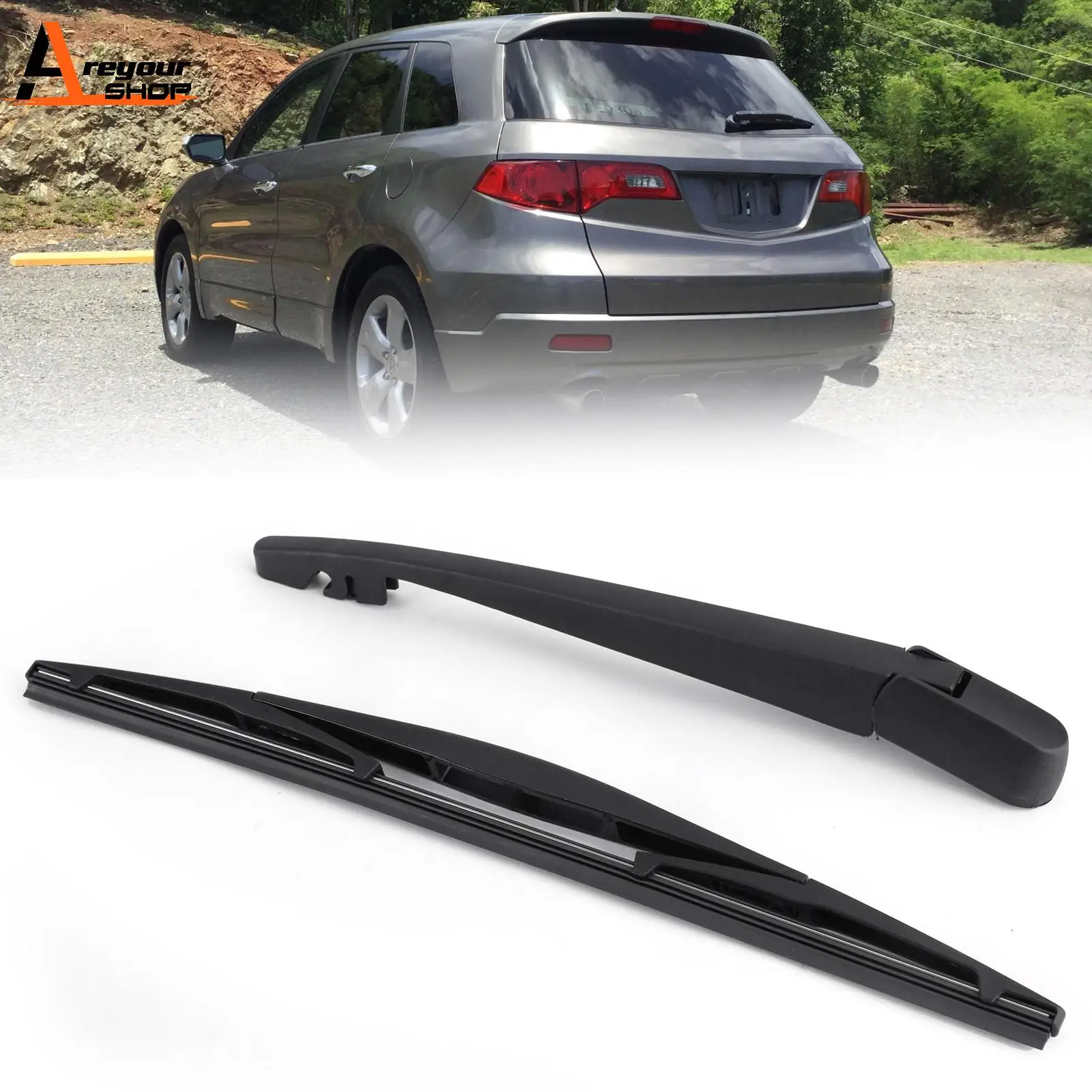 Areyourshop 14'' Rear Window Wiper Arm & Blade Set For Honda CR-V 2007-2011 For Acura MDX For Infiniti EX35 Car Accessories Part