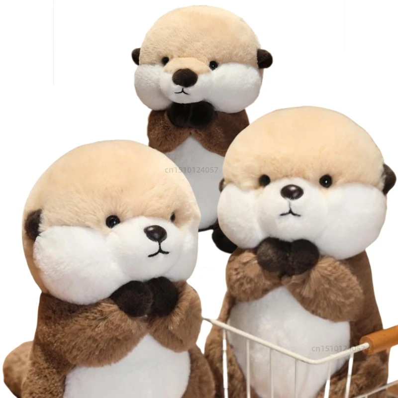 Simulation 25/40cm  Lucky Otter Stuffed Animal Dolls Cartoon Pillow Baby Comfort Toys Bring Headphones Girls Boys Birthday Gifts