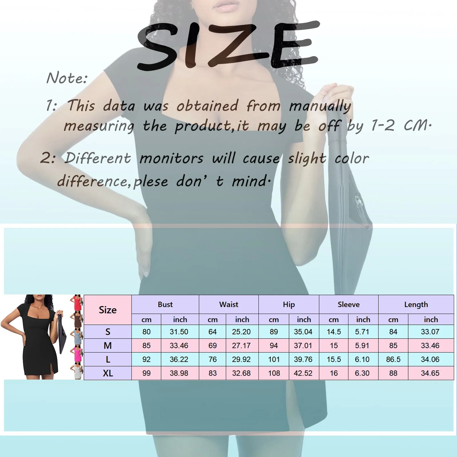 Women Elegant A-line Dress Spring Summer Solid Color Long Sleeve Square Neck Split Hem Short Dresses for Party Club Streetwear