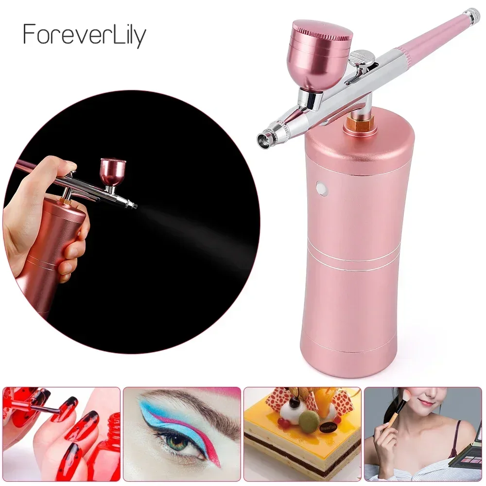 Mini Airbrush Oxygen Injector Paint Spray Gun For Nail Art Tattoo Craft Cake Nano Fog Mist Sprayer