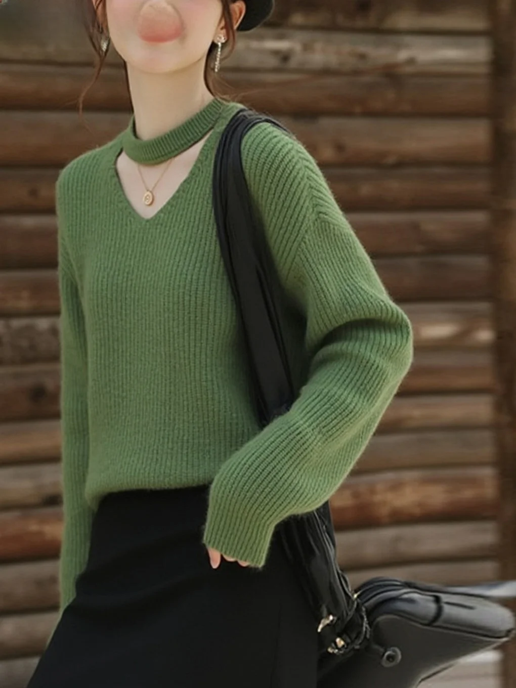 

La Chapelle женский свитер с v-образным вырезом Ne Hanging Sle трикотажная одежда базовый слой верхняя одежда весна осень зима антивозрастной