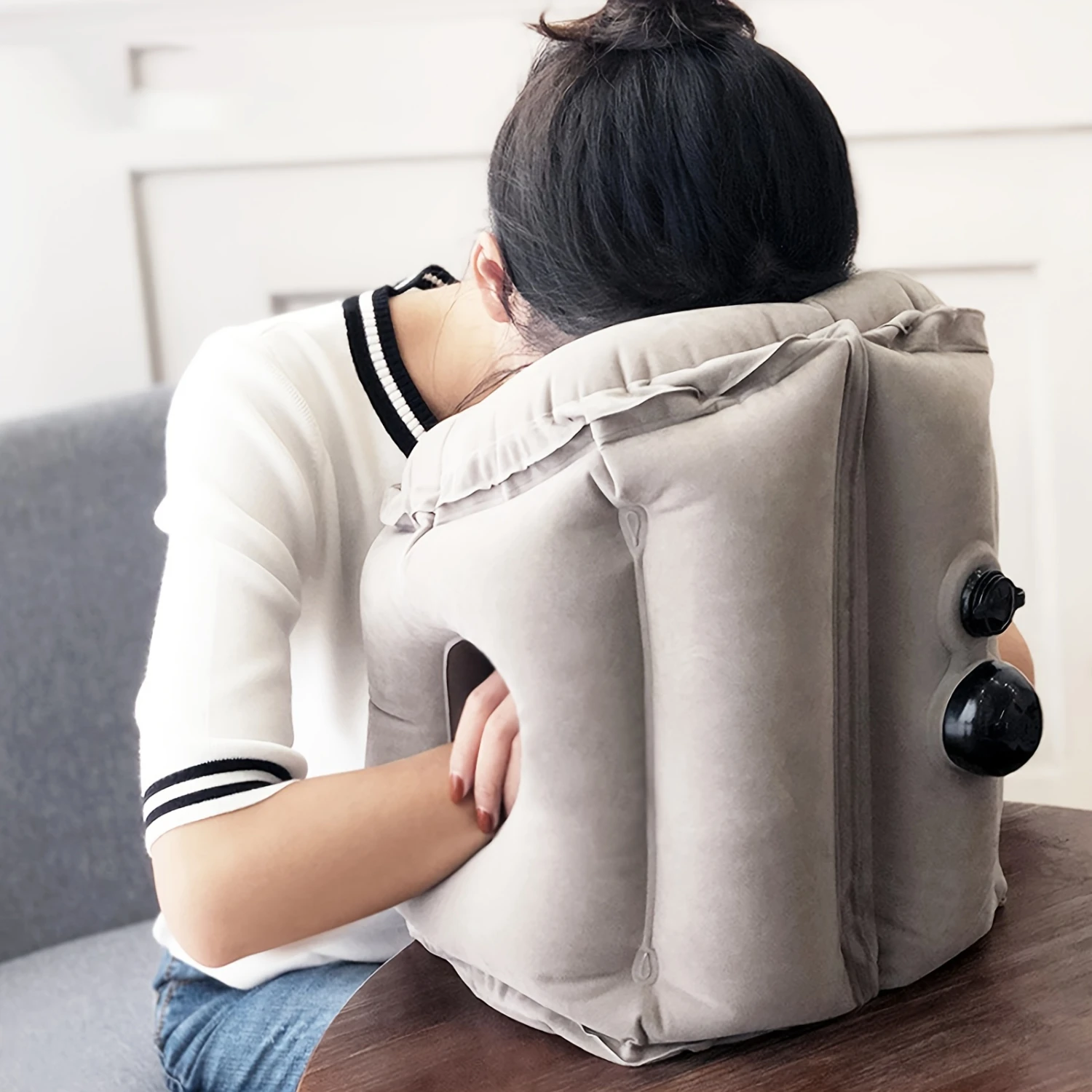 

Надувная дорожная воздушная подушка, артефакт подушки для сна для предотвращения боли в шее и плечах, удобная поддержка головы и люфта.