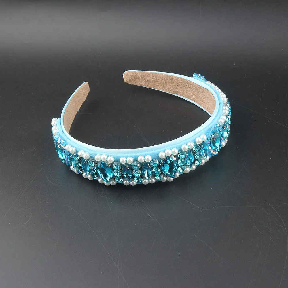 Pearl Narrow Vintage Rhinestone Hair Accessory Wedding Colored Hairband Headband Adult Hair Accessories Hair Jewley 629