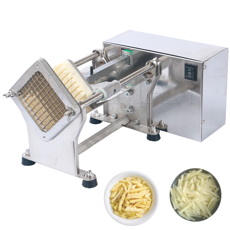 Electric French Fries Cutter 7/10/14mm Automatic Potato Chips Slicer Carrots Cutter Vegetable Shredding Machine