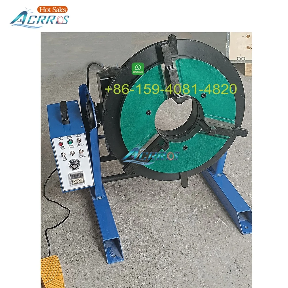 500mm Chuck Table Through Hole 170mm Vertical Tilt Welding Turntable 300kgs Welding Rotary Positioner