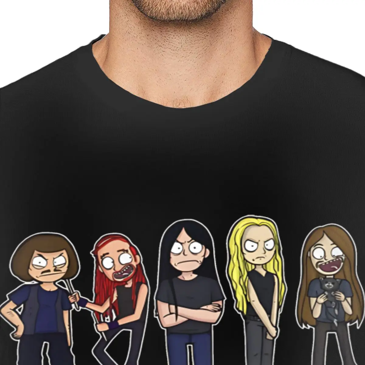 Novelty Metalocalypse T-Shirts for Men Crew Neck Pure Cotton T Shirt Dethklok Virtual Band Short Sleeve Tee Shirt Birthday Gift