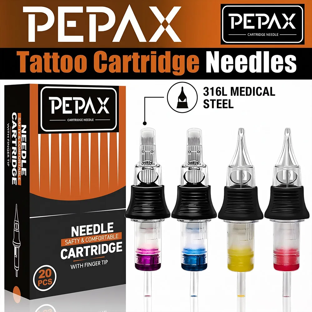 

PEPAX Tattoo Cartridge Needles 316L Stainless Steel Sterile Professional Tattoo Needle RL RS CM MG for Tattoo Machines Supply