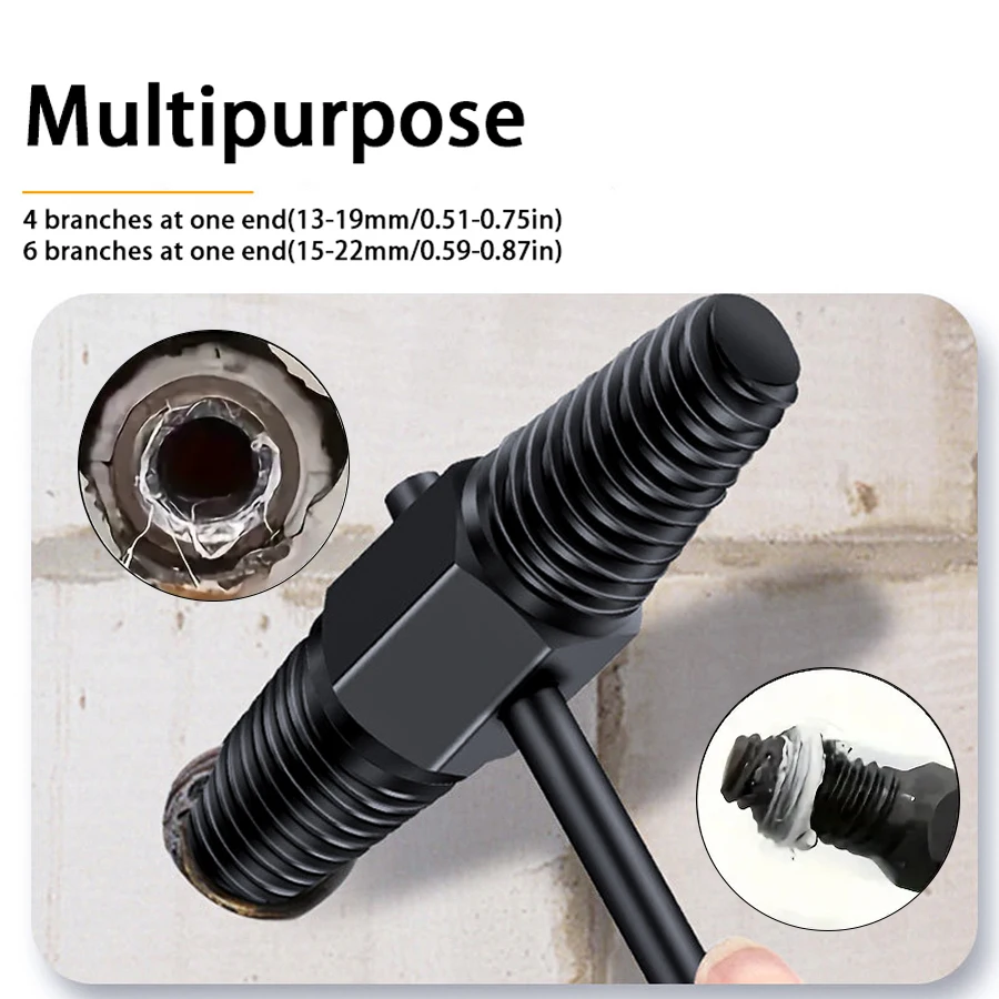 Universal Dual Head Faucet Valve Extractor, Suitable for 1/2' 1/4' Broken Screw Extractor, Bolt Disassembly Tool