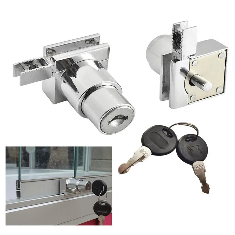 Showcase Lock Glass Display Cabinet Door Lock Security Door Lock With Keys Non Opening Sliding Glass Door Hardware