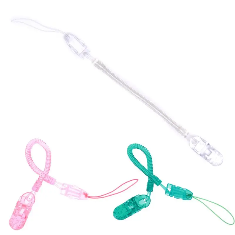 Spring Retractable Baby Pacifier Clip Chain Nipple Holder for Infant Feeding