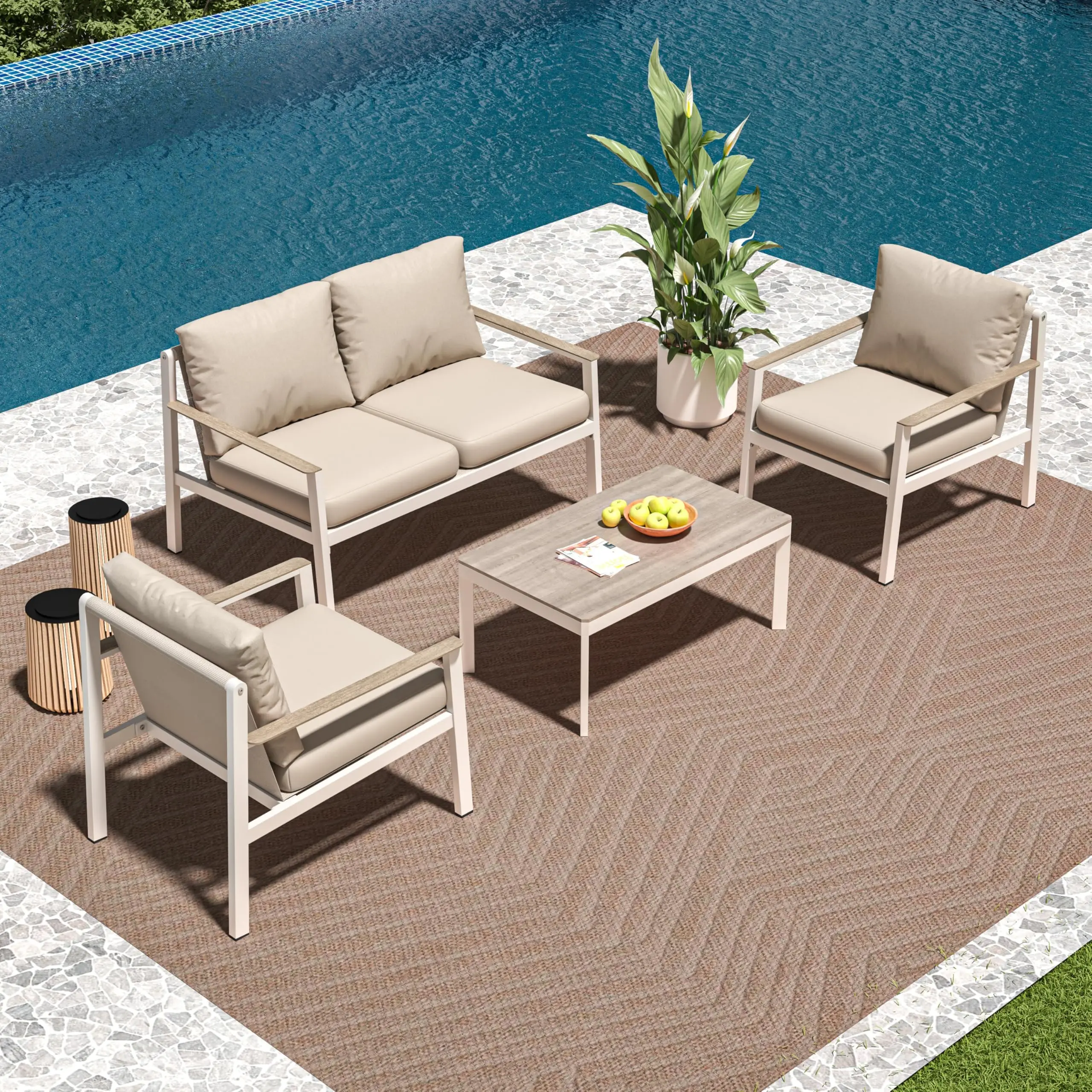 

Promotion in Stock Modern Outdoor Garden Sofa Set Furniture All Weather Outdoor Patio Sofa Set Waterproof