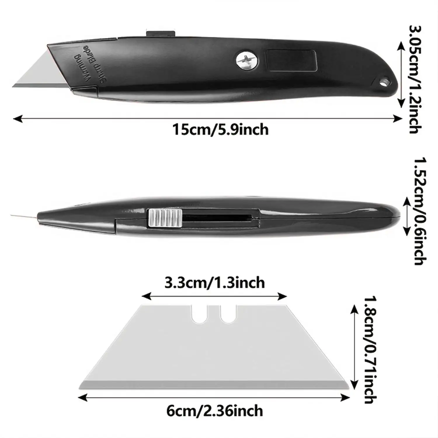 1/2PCS Utility Knife Retractable Box Cutter, Handheld Cutting Tool for Carton, Paper, Office, Home, Warehouse