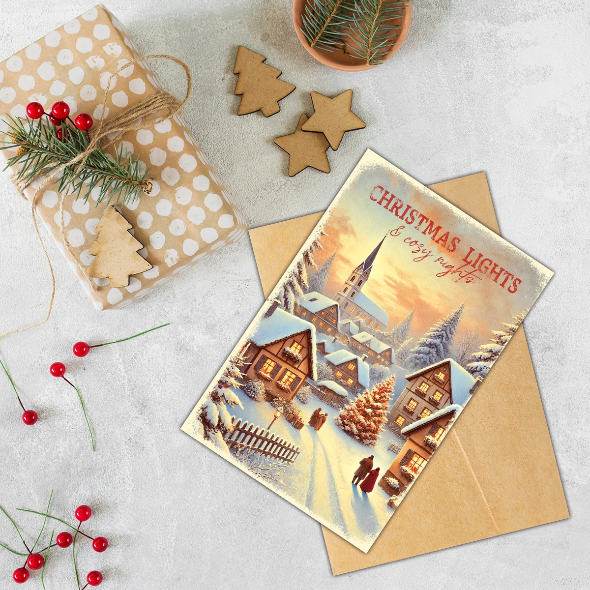 12 Stück Vintage-Weihnachtsgrußkarten, exquisite Illustrationen des Weihnachtsmanns, Weihnachtswünsche für Familie, Freunde, Home-Party-Karte – Detail 3