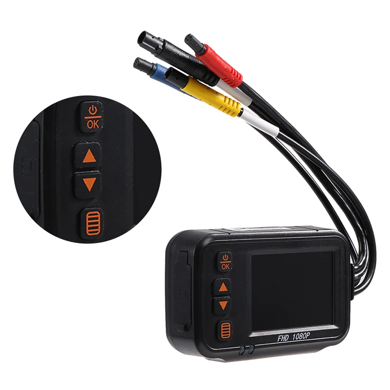 

Motorcycle Camera Dash Cam, 2Inch IPS Screen 1080P+720P Dual AHD Bike Dashcam G-Sensor Parking Mode Driving Recorder Black