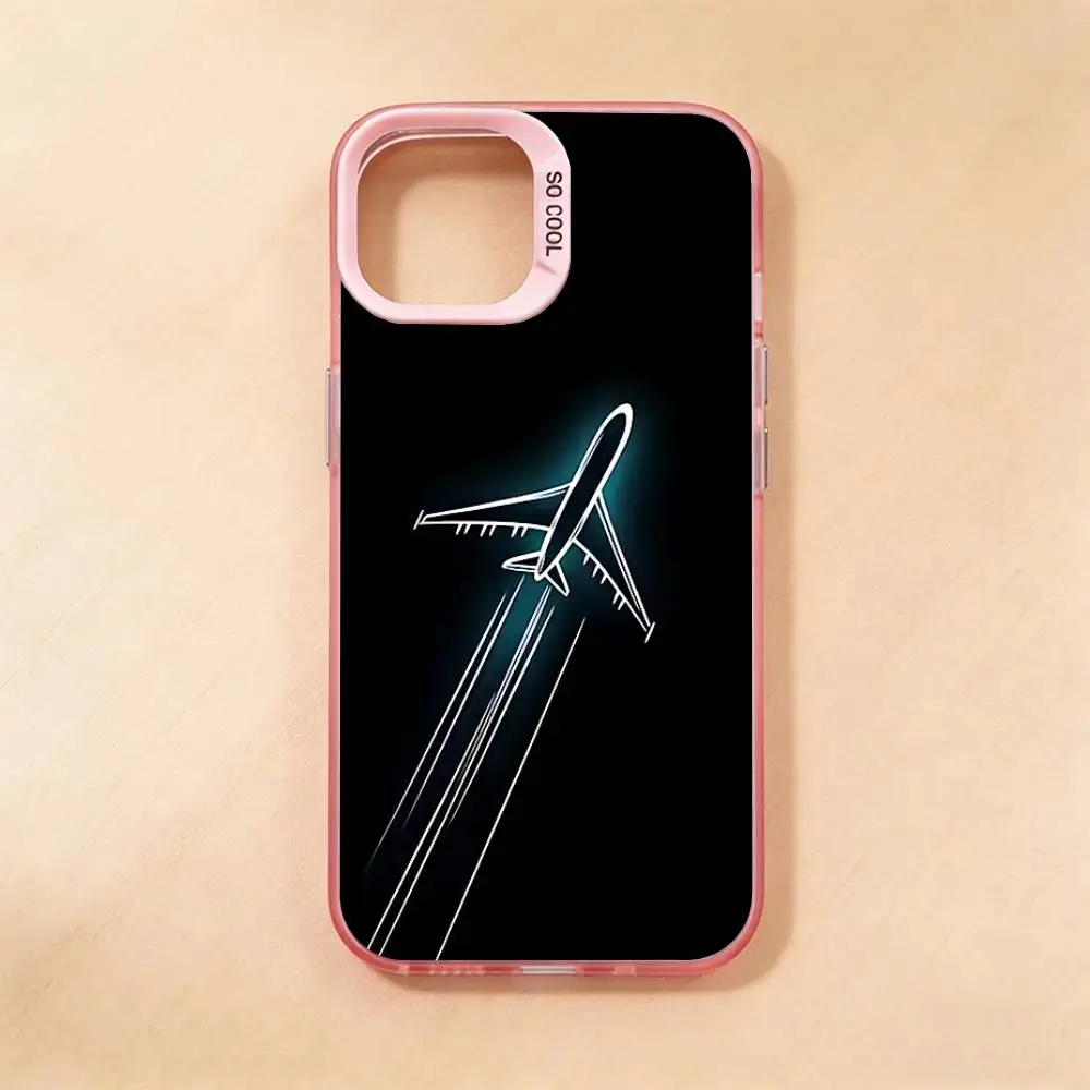 Airplane Route Traveling Phone Case for iPhone 17 16 Pro Plus 15 14 13 Max Mini 12 11 X XS Air Shield Bumper