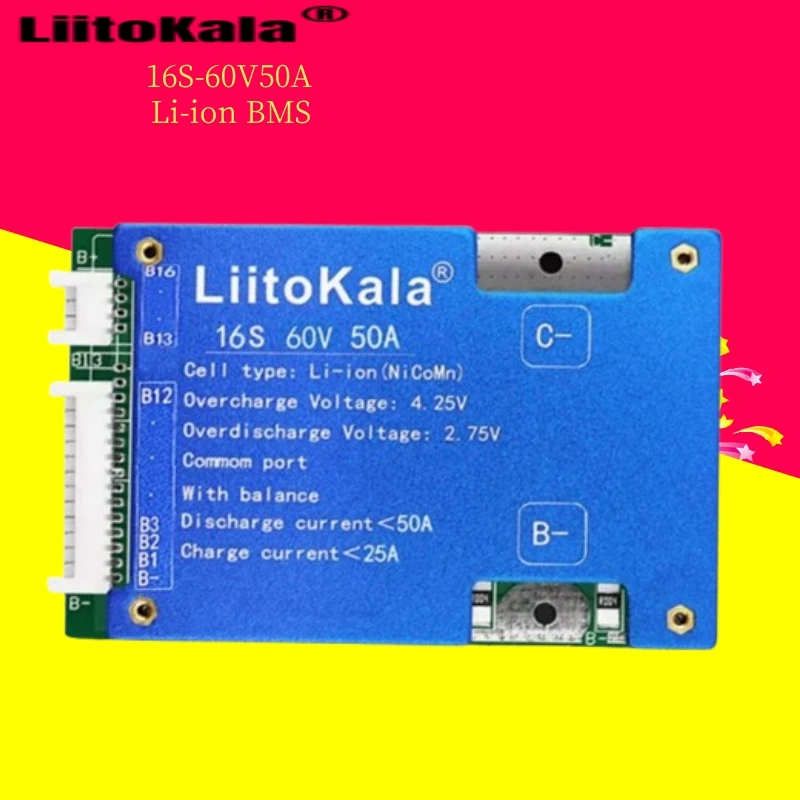 

LiitoKala 20S-72V50A-BMS балансировочная плата 50A LiFePO4 аккумулятор с защитой от падения NTC 60 В 72 В для литиевой батареи электронного велосипеда