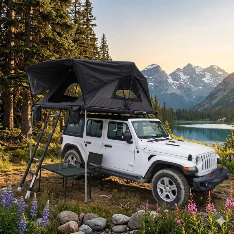 

Hot Selling Wild Land OEM Soft Roof Top 4 Person Rooftop Waterproof Overland Camping Tent SUV 4 High Quality