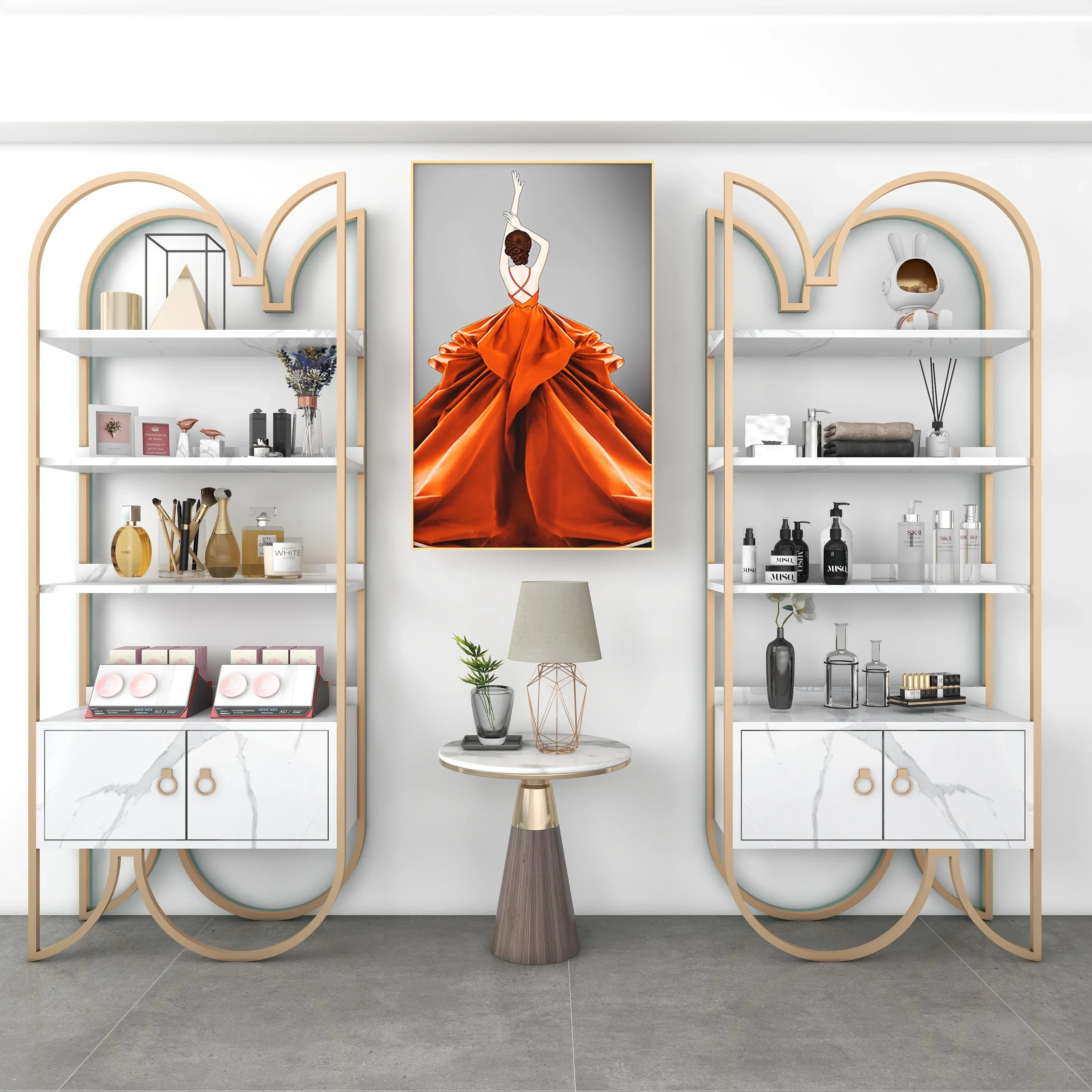 Display Cabinets Beauty Salons Display Racks Jewelry Skin Care Products Maternal and Child Goods Display Cabinets with Lights.