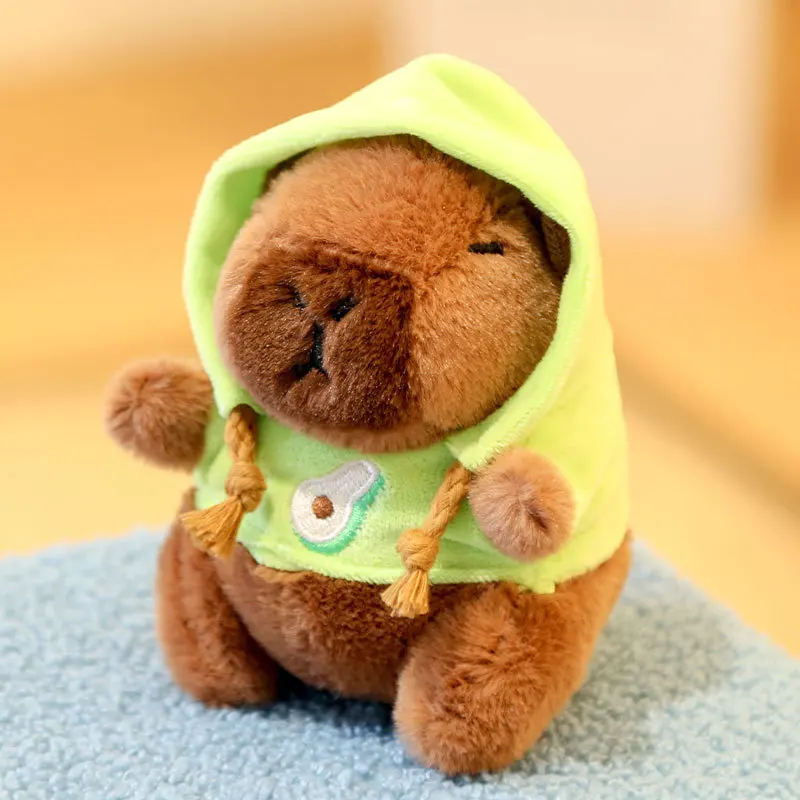 Cute Small Size Capybara Plush Toy Wings Hoodie Simulation Fluffy Capybara Doll Birthday Gifts