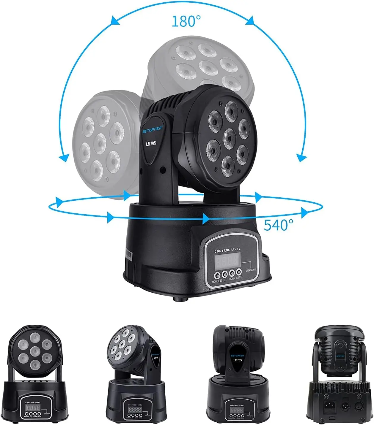 Imagem -03 - Big Dipper Party Light para Barras Rgbw 4-em Mini Cabeça Móvel Controlador de Canais Dmx Performance Places Lm70s 7*8w Pcs