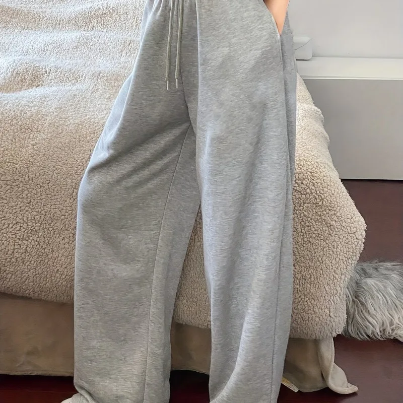 سراويل الركض النسائية غير الرسمية، فضفاضة كاجوال مستقيمة الساق، نمط جديد للخريف والشتاء، سراويل رياضية ترفيهية محايدة #1