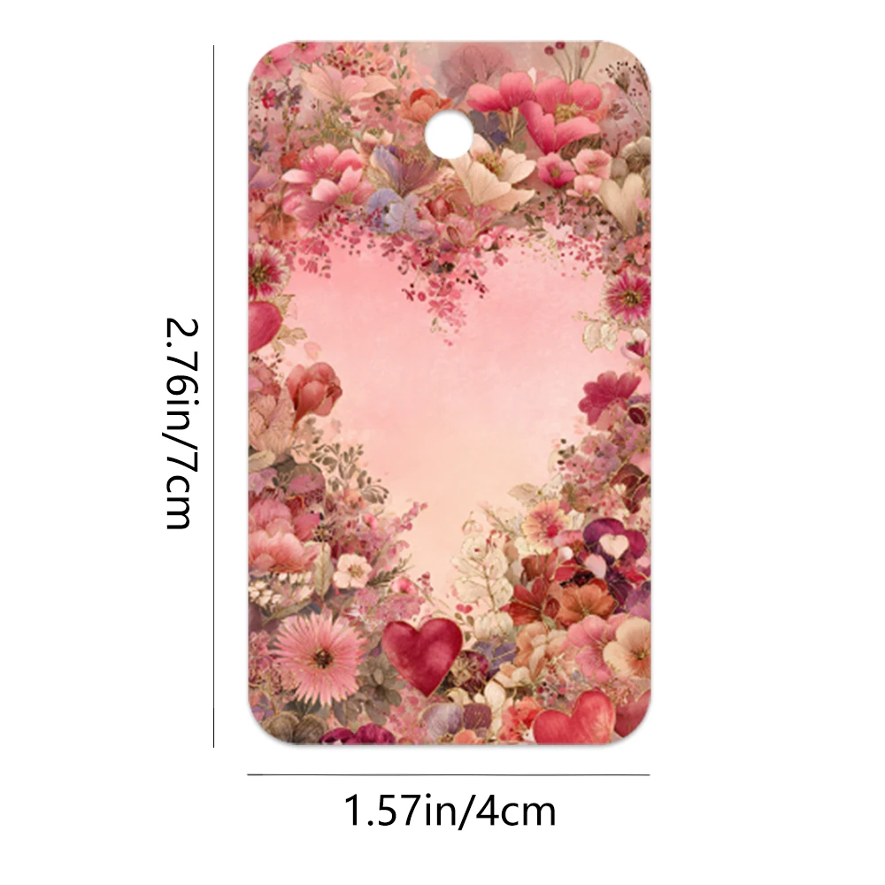 40pcs Valentine's Day Theme Decorative Tags,Floral Labels, Gift Wrapping Accents, Party Decoration, Handmade Card Embellishments