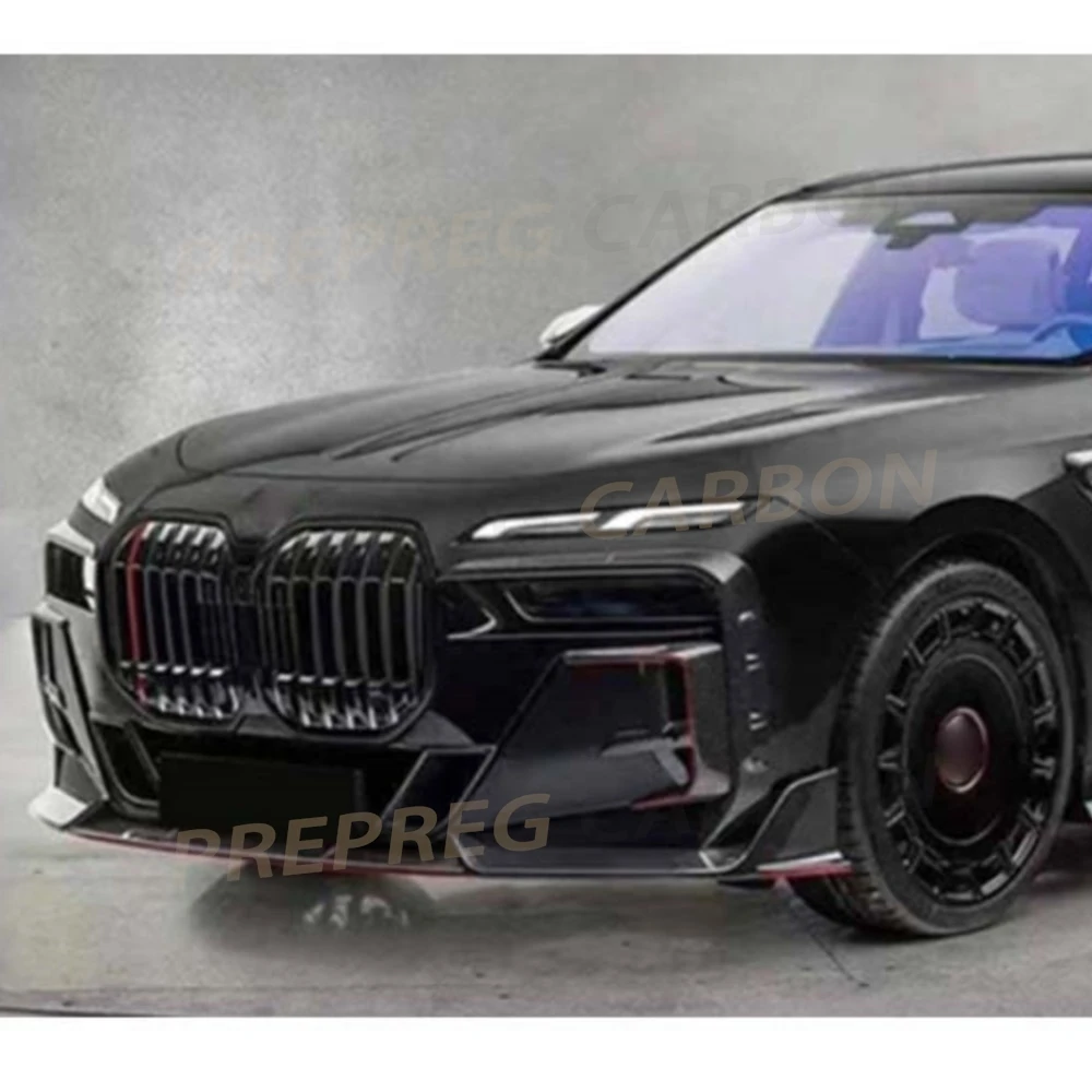 

Prepreg Dry Carbon Fiber For BMW 7 Series G70 Sport 2023-2026 Front Bumper Air Vent Outlet Frame Trim Cover Body Kits FRP