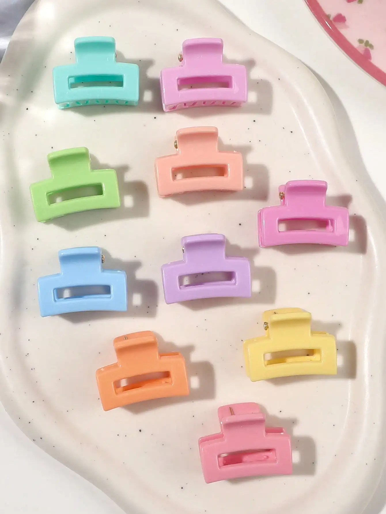 10 Stück Sommer-Macaron-Haarspangen für Frauen und Mädchen, 2,5 cm Rechteckige Haarklammern für Dünnes und Dickes Haar – Detail 4
