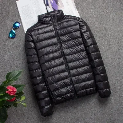 New Brand Autumn Winter Light Down Jacket Men\'s Fashion Hooded Short Ultra-thin Lightweight Youth Slim Coat Down Jackets 2024