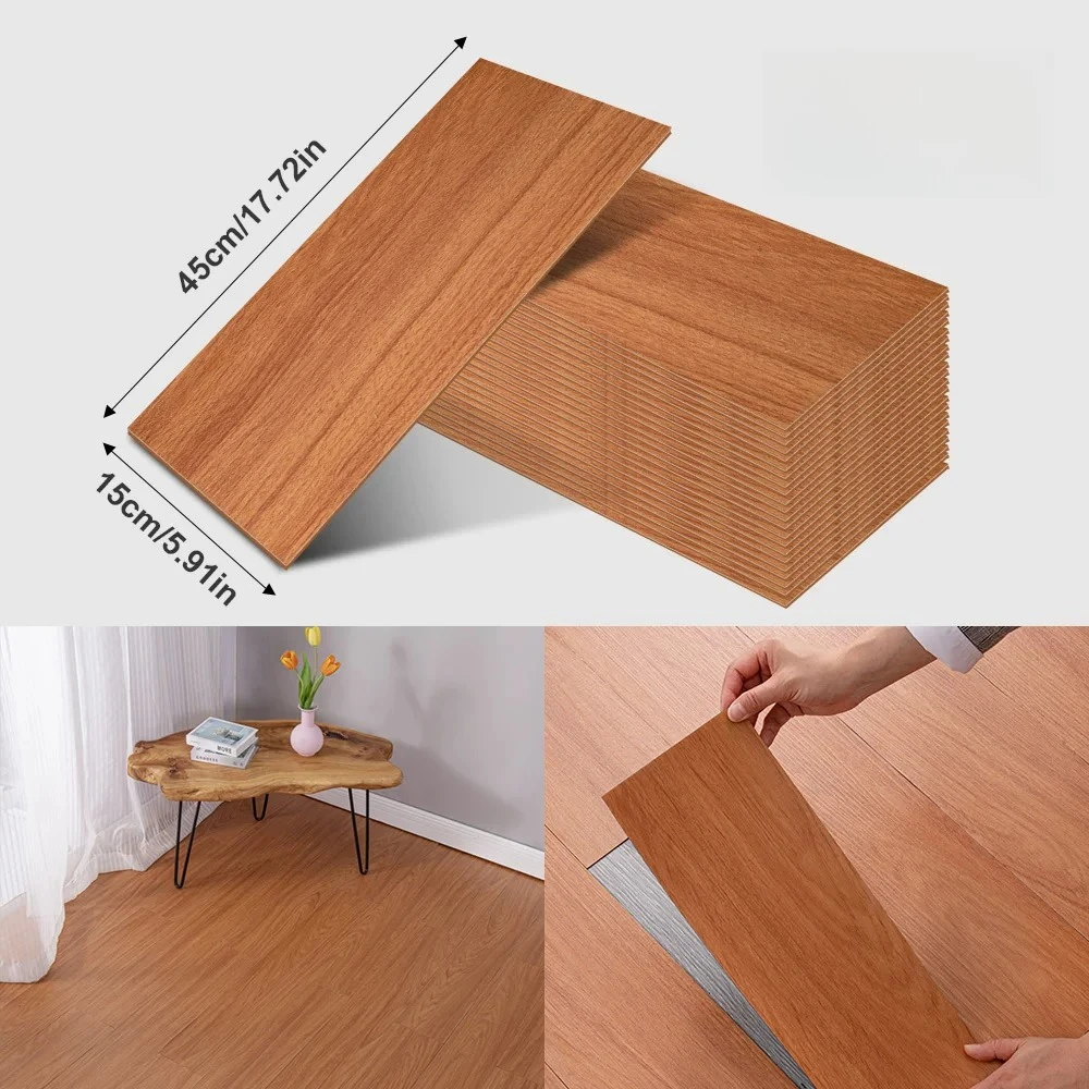 Waterproof Wood Grain Floor Stickers for Living Room and Bedroom Decoration Flooring Home Decoration Adhesive Thicken Wallpapers