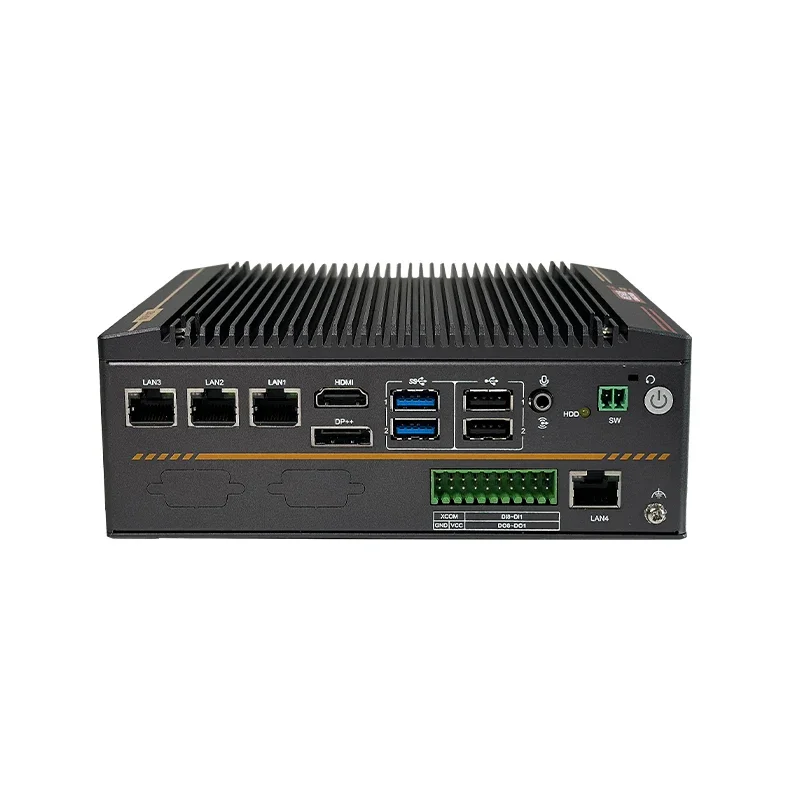 Intel CPU 4*LAN 4*COM 1*DP DDR4 Mini PC Fanless Rugged Embedded Industrial BOX Computer LBX-J630-D