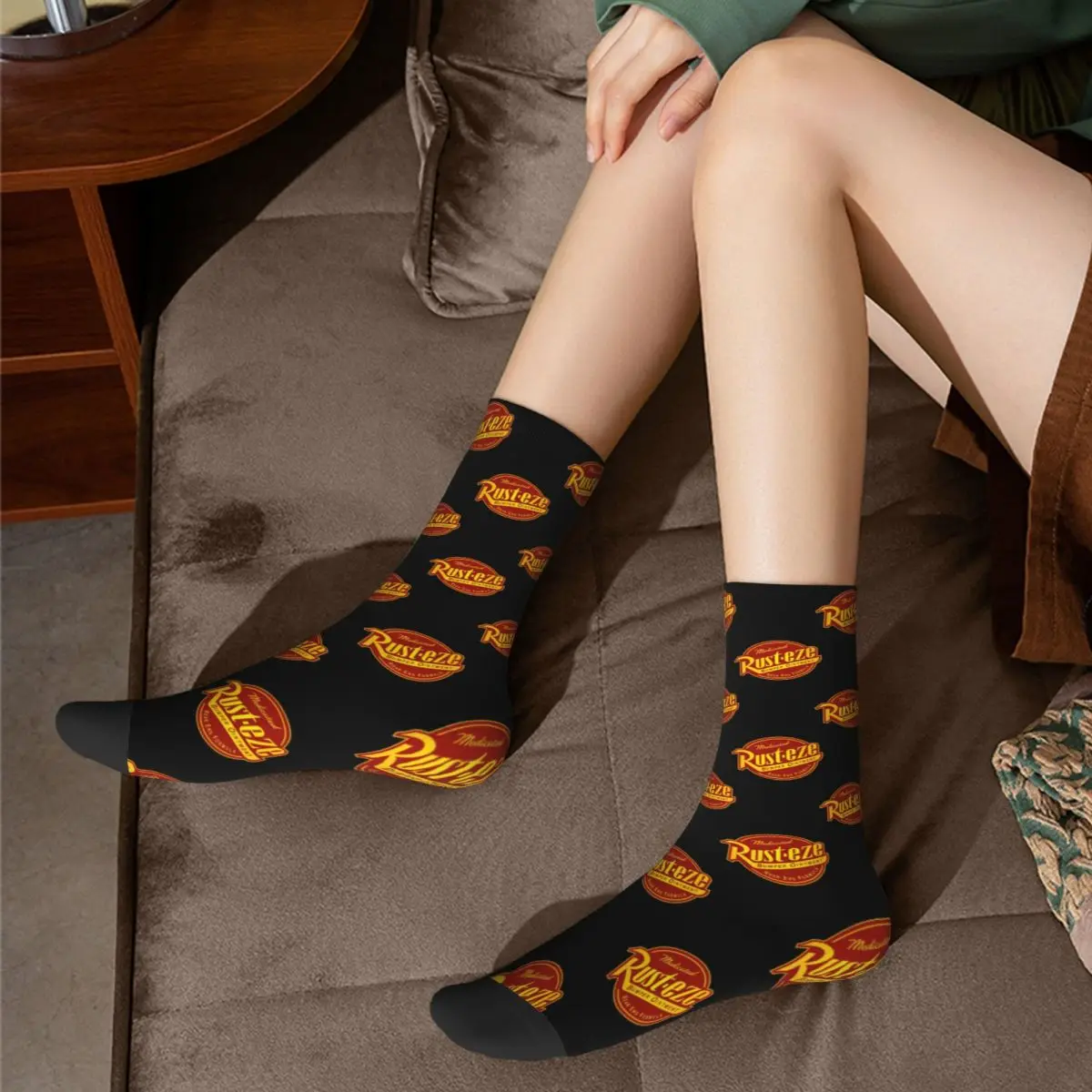 Rust-eze Lightning McQueen Socks Harajuku calze Super morbide calze lunghe per tutte le stagioni accessori per uomo donna regalo di compleanno