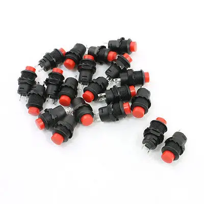 AC 125V 3A Momentary 2 Pins ON/OFF Control Push Button Switch Red