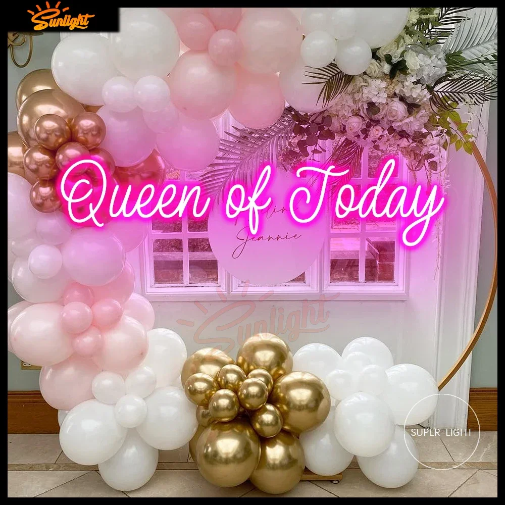 Queen Of Today Neon Sign Neon Light Business Logo Bar Makeup Store Party Decoration Personalized Name Sign Led Light Sign