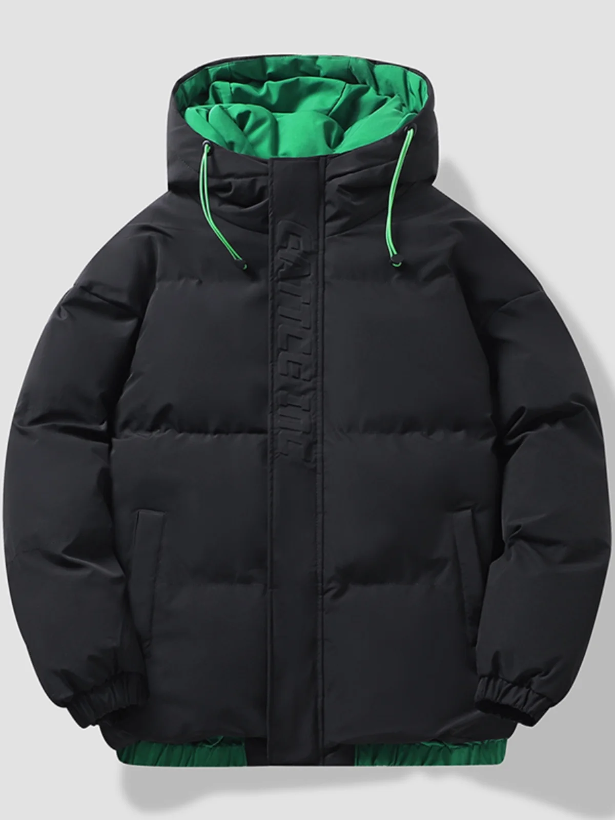 

Autumn Winter Thiened Cotton Jaet Men's Hooded Warm Outerwear Couple's Faionable Polyester Fiber Long Sve Zipper Clo...