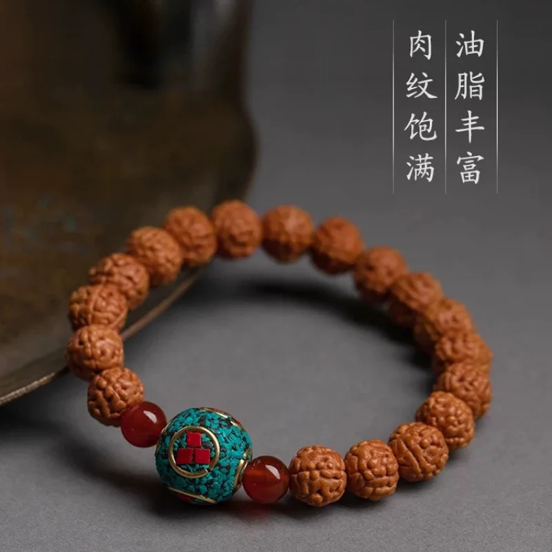 Pufang Nepal Rudraksha Bracelet Prayer Buddhist Beads for Men and Women Simple Retro Personalized Artifacts