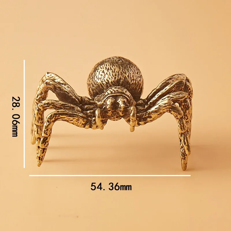 Brass Spider Beetle Tea Pet Copper Artware Lid Rest Holder Creative Desk Decor Ornament DIY Landscape Figurines Home Decoration