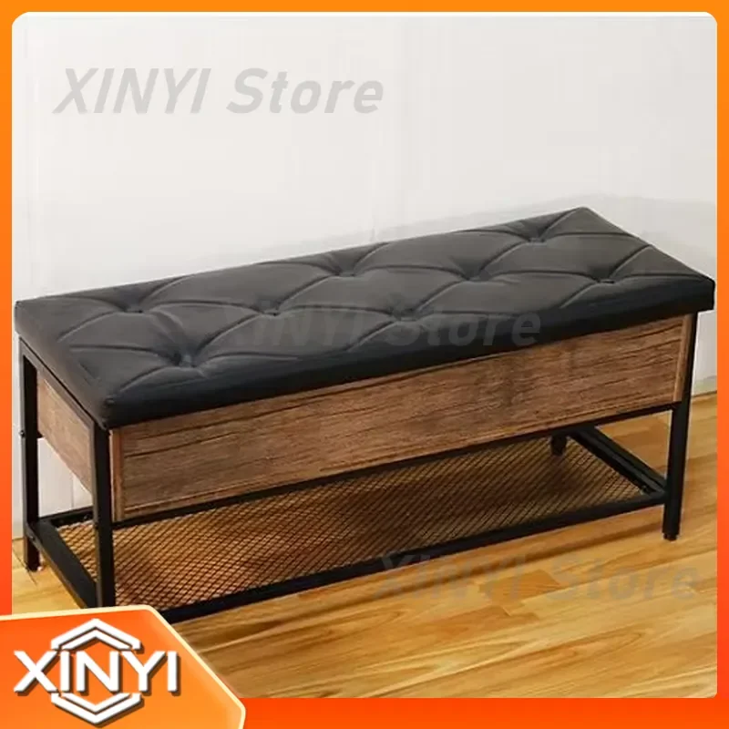 Modern Simple Metal Sofa Bench for Living Room Clothing Store Shoe Stool Change Shoes Rectangular Chair Home Furniture Decor