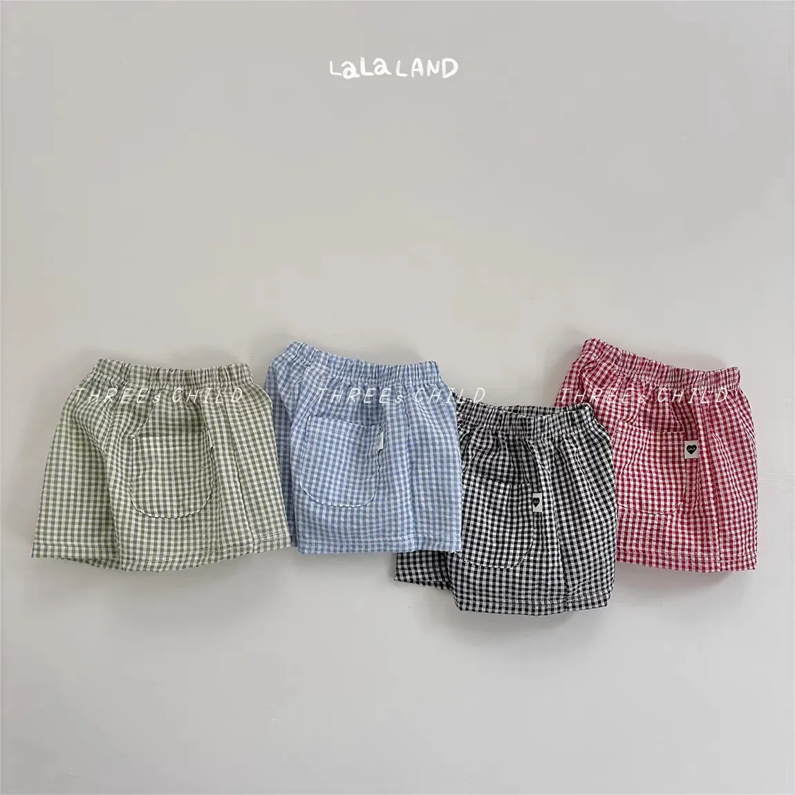 K2844 Unisex Children's Plaid Short Pants Summer Thin Casual Shorts for Toddlers And Infants Versatile And Comfortable