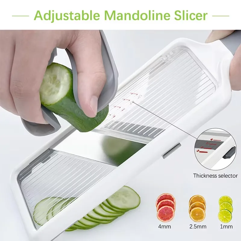 Multi Handheld Mandoline Slicer Stainless Steel Vegetable Slicer Cutter Kitchen Cabbage Shredder For Potato Carrot Cucumber