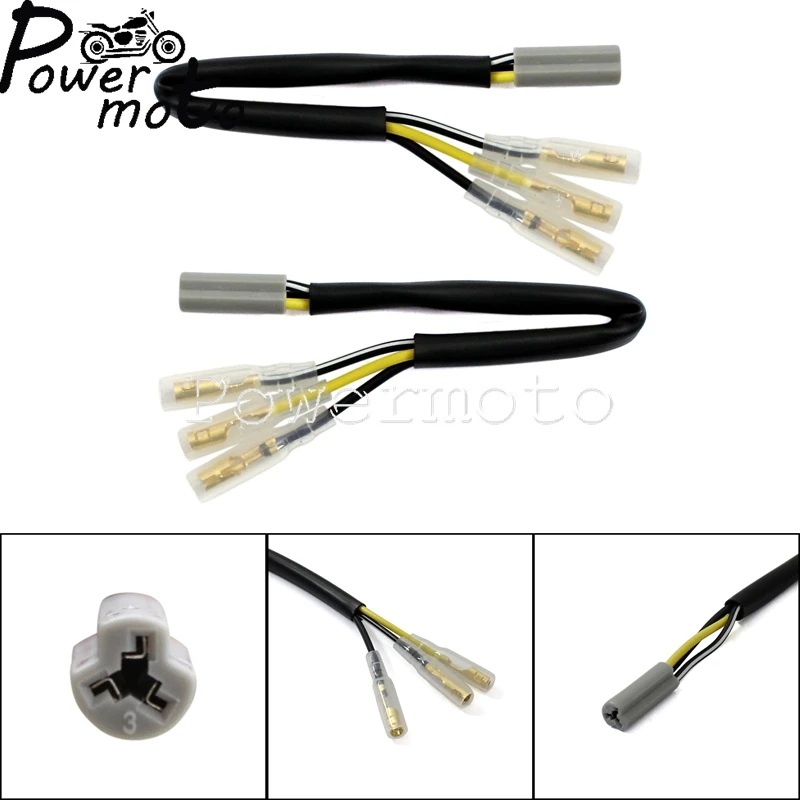 4 PCS Motorcycle OEM Turn Signal Marker Wire Adapters Plug Harness Connectors For Yamaha YZF R6 R1 R3 R6S FZ6 FZS6 FZ1 250 500