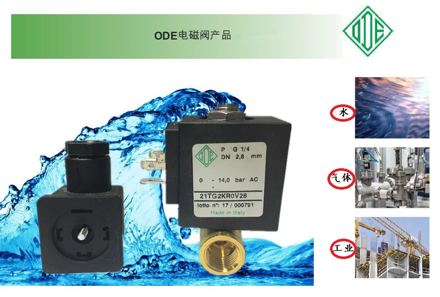 

Original Spot Italian ODE Two-way Direct-acting Solenoid Valve 21TG2KR0V28