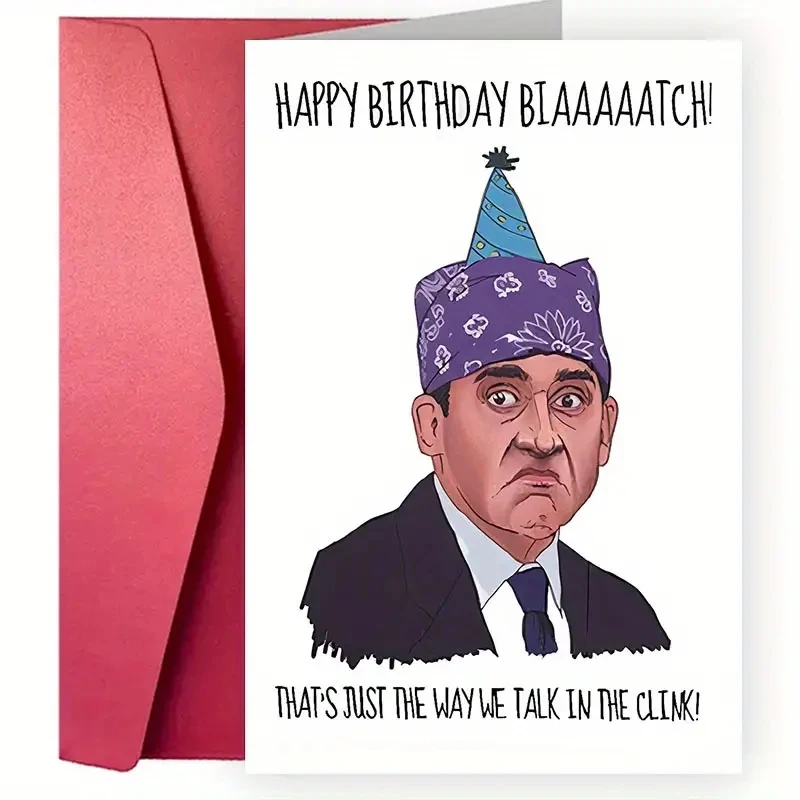 1PC Hilarious 'The Office' Birthday Card Happy Birthday Cards Greeting Card With Envelope