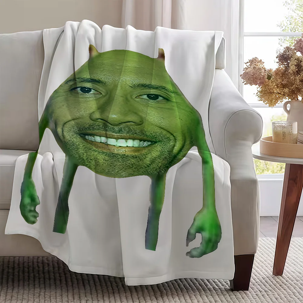 Personalized Dwayne The Rock Johnson Meme Blanket Soft Warm Furry Throw Super Kids Toys Bed Sofa Car Cradle