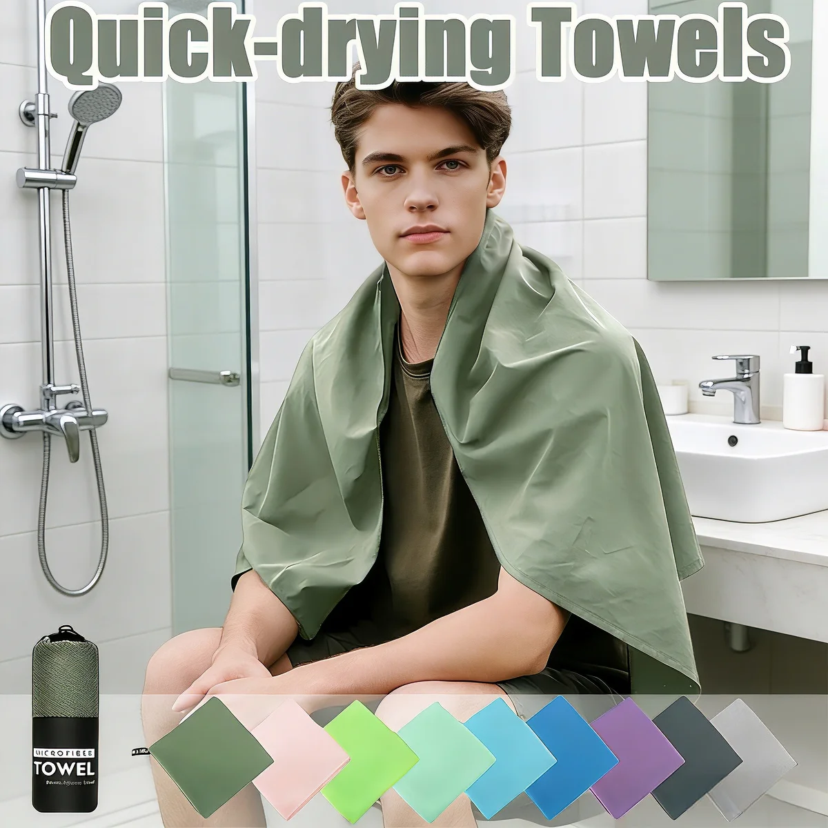 

Быстросохнущее ультравпитывающее полотенце из микрофибры премиум-класса, 6 размеров, 15 цветов, тренажерный зал, пляж, йога, кемпинг, путешествия, легкий вес