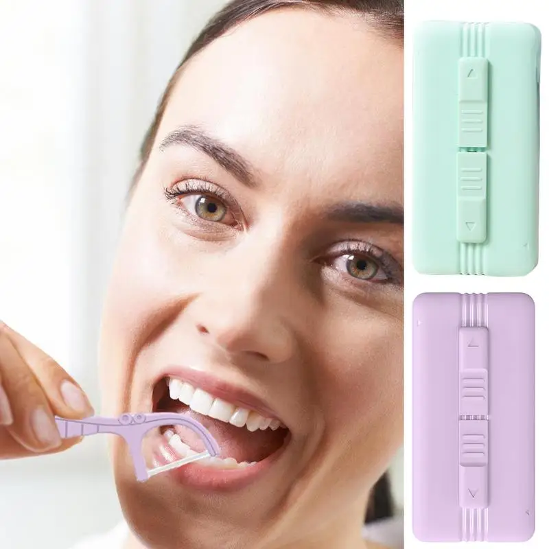 

Floss Box Double-Sided Flossing Automatic Magnetic Floss Case Reusable Dental Floss Interdental Brush Container Hygienic Storage